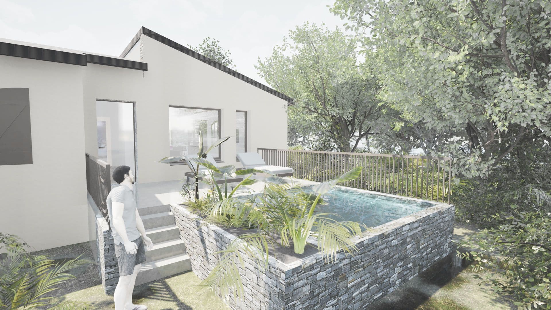 Vue sur la jardinière