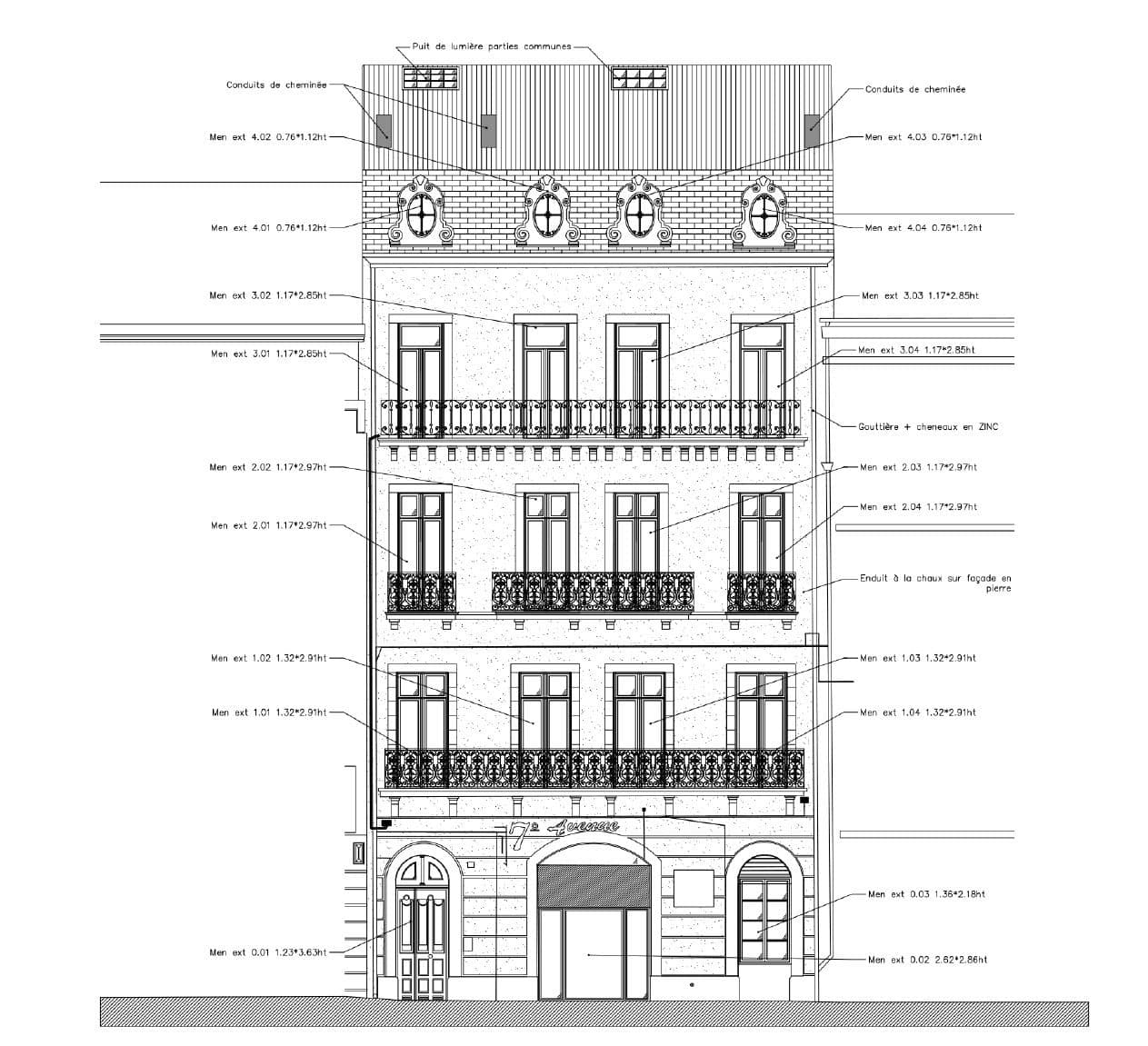 Façade sur rue état des lieux